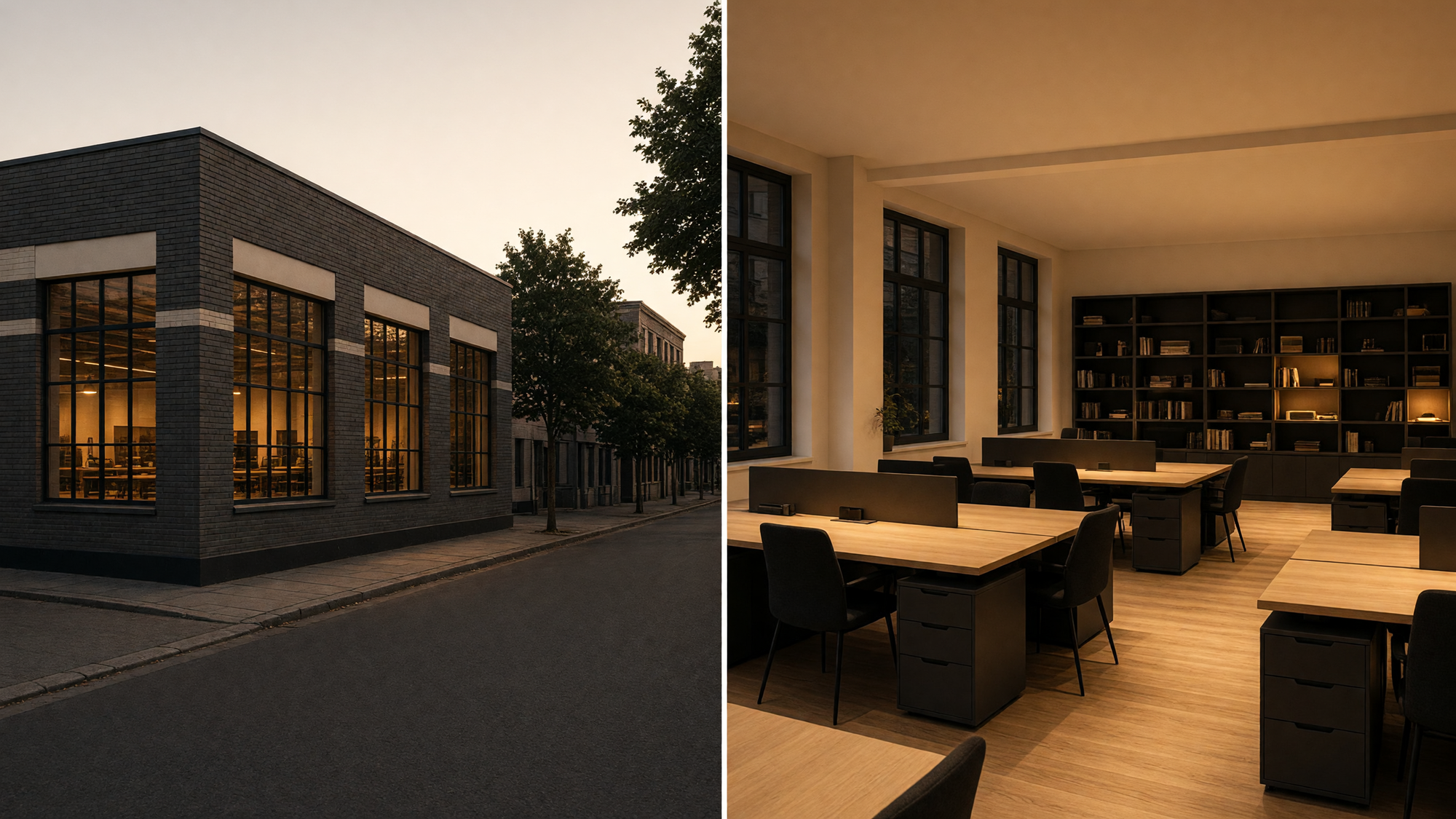 The Dimpsy building in Ghent, and the office inside it